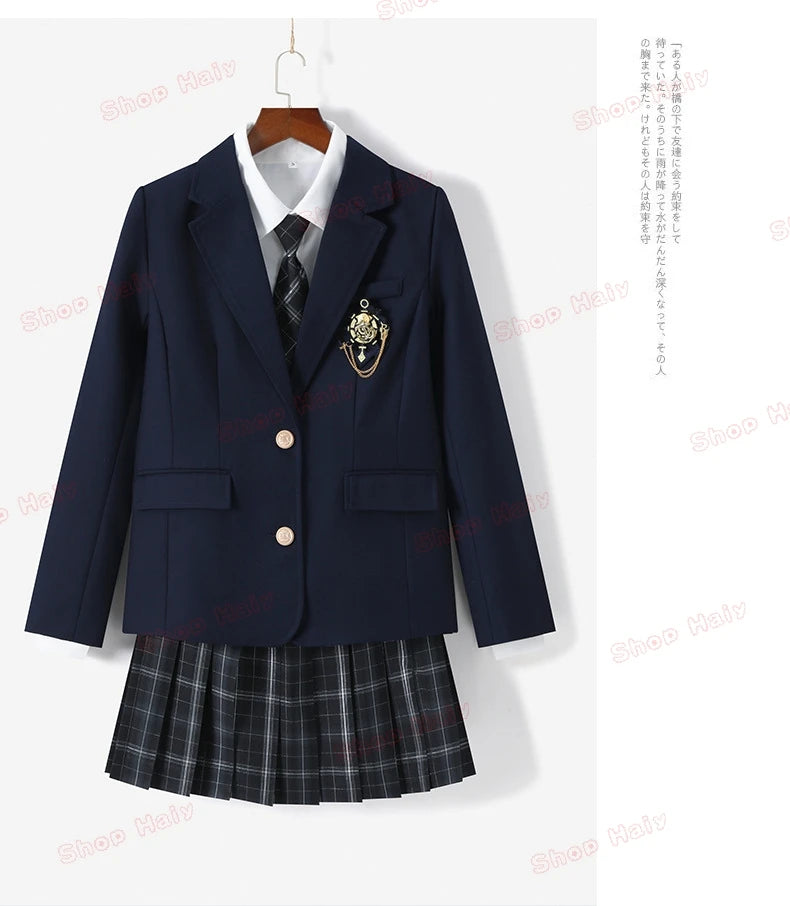 JK Japanese School Uniform Jacket Girls Multicolor Graduation Outfit for Harry Magic Academy with Sexy Pleated Skirt Tie Set New