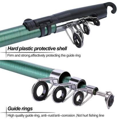 Sougayilang 1.8M Spinning Fishing Rod and Reel Combo 5.2:1 Telescopic Rod with 3BB Fishign Reel Max Drag 5kg Full Fishing Kit