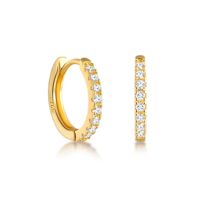 925 Sterling Silver Rhinestone Crystal Hoop Earrings for Women Girls Newest Luxury Romantic Earrings Fashion Jewelry Gifts