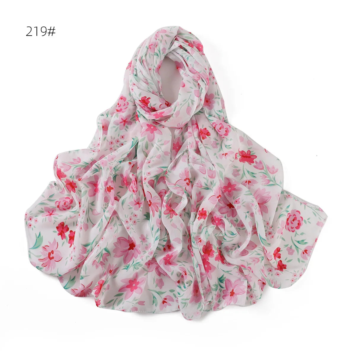 66 Colors Pearl Chiffon Printed Hijab Scarf New Fresh Small Floral Polka Dot Sunscreen Silk Scarf Shawl Turbans for Women Hijabs