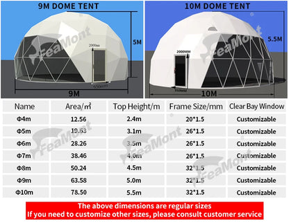 【Best-selling】FEAMONT Roof Pvc Heated Eco Prefab Transparent Geodesic Dome Hotel Glamping Tent House Desert Round Dome Tent For