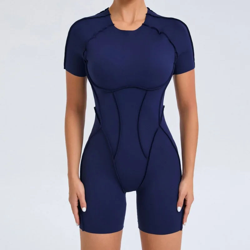 Yoga Sports Fitness Jumpsuits Sets Pants Women's Hip-lifting One-piece Open Back Long-sleeved Outdoors Workout Gym Yoga Bodysuit