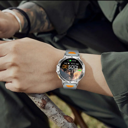 TANK Ultra Outdoor Smartwatch 1400mAh Battery Military Watches Waterproof Two-color Tactical LED Flashlight Men Sports Bracelet