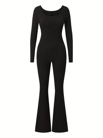 Women's jumpsuit, casual, stylish, sexy, elegant, U-neck, slim fit, versatile for outdoor sports.