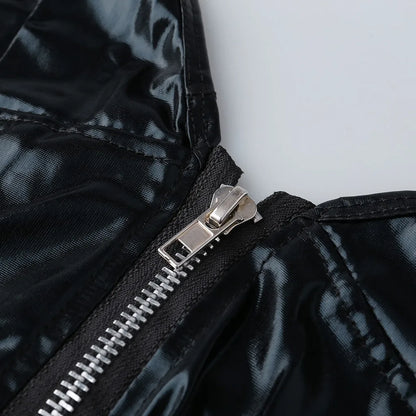 Sexy Women Lingerie Babydoll Underwear PU Leather Dress Erotic Lingerie Sex Costumes Erotic Dress Sex Clothes Dance Clubwear