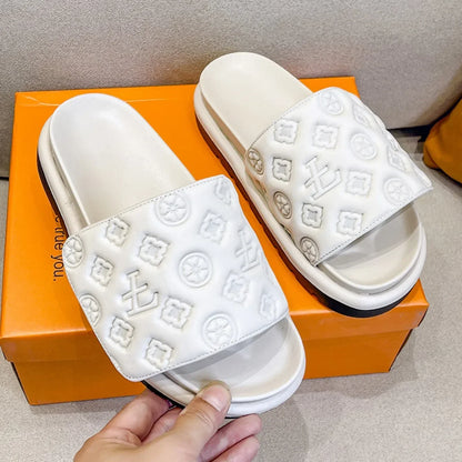 Magic Tape Flat Slippers Women Summer Luxury Shoes woman Brand Platform Sandals Ladies Height Increase Flats Slides Slippers
