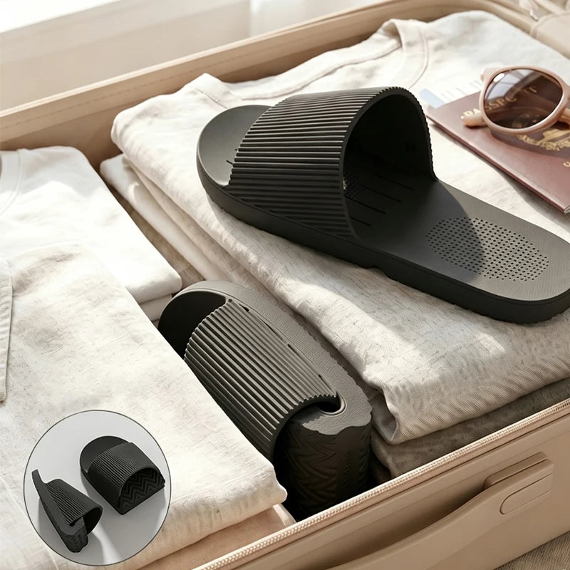 Foldable Travel Slippers for Women Men Non Slip Soft Sole Lightweight Bathroom Shower Slippers Quick Dry EVA Hotel Beach Shoes