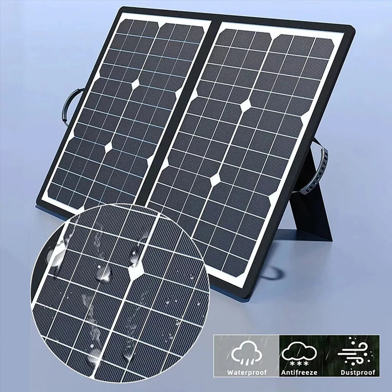 Solar Panel Kit Complete Outdoor 1000W Foldable Solar Power Station Portable Generator Charger 18V for Car Boat Caravan Camping