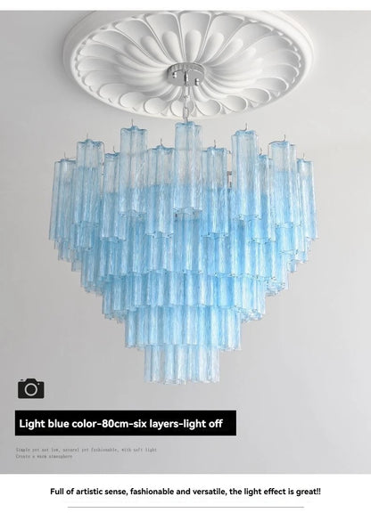 Designer Murano Ceiling Chandeliers Pink Colorful Glass LED Hanging Pendant Lights for Living Dining Room Bar Villa Art Lighting