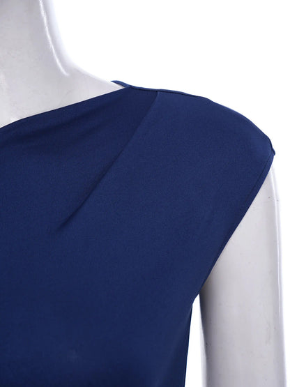 Women Elegant Chiffon Party Jumpsuit Off Shoulder Split Wide Leg Rompers with Pockets for Wedding Formal Party Evening Vacation