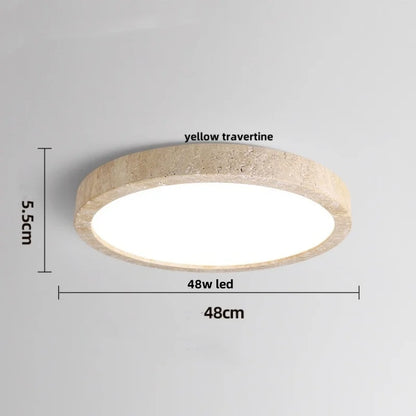 IWHD Wabi Sabi LED Ceiling Lamp Dining Room Restaurant Coffee Yellow Travertine Stone Minimalism Hanging Lights Lamparas Techo