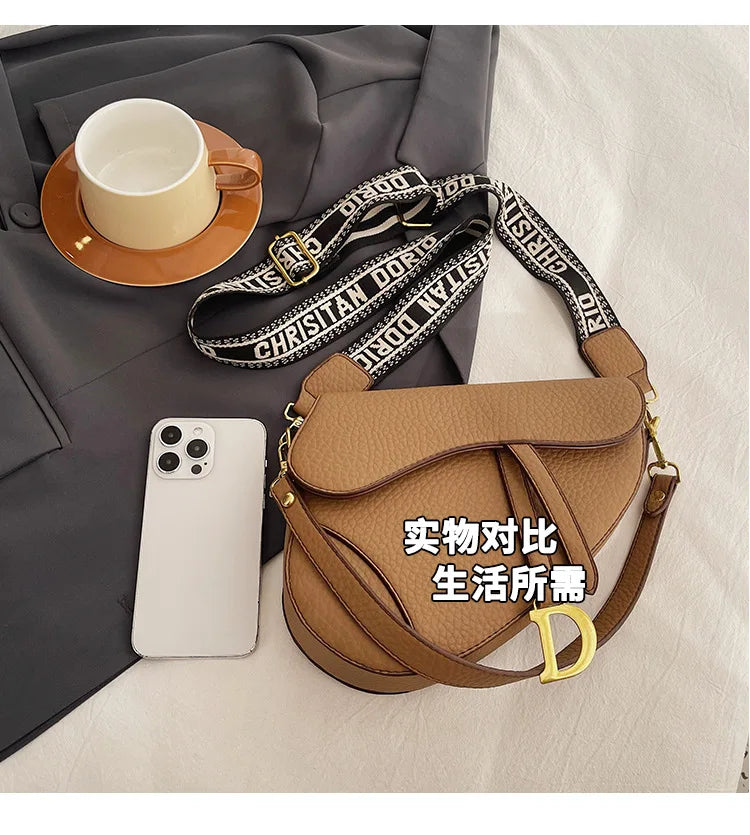 IMJK 24*20*6cm Hot Selling Light Luxury Underarm Saddle Bag, New Niche Design, Casual Shoulder Crossbody Bag Bags