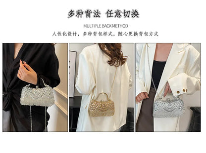 Super Exquisite Diamonds Frame Handbags Gold Silver Hasp Chains Designer New Style Shoulder Bags for Women 2025 Fashion Party