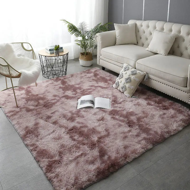 Nordic Ins Wind Tie-dye Gradual Change Silk Plush PV Plush Living Room Coffee Table Mattress Bedside Bedroom Dining Room Carpet