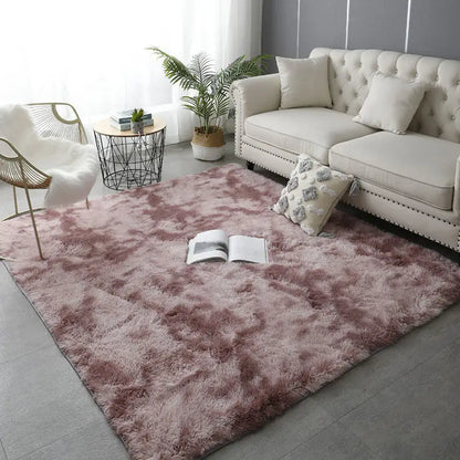 Nordic Ins Wind Tie-dye Gradual Change Silk Plush PV Plush Living Room Coffee Table Mattress Bedside Bedroom Dining Room Carpet