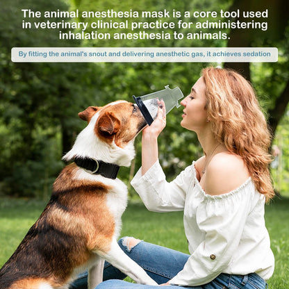 Animal Anesthesia Mask Medical Grade PVC Transparent Dome With Silicone Protective Film Fixing Ring For Pet Veterinary Equipment