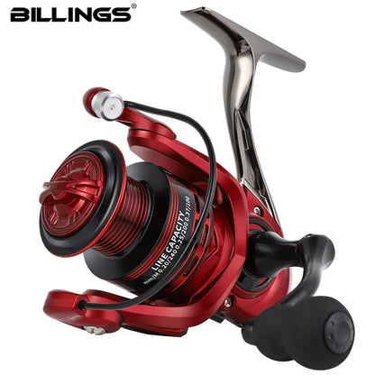 BILLINGS Metal Fishing Reel Spinning 5.2:1 Freshwater Saltwater Spinning Reel Max Drag 12KG 1000-7000 Series Fishing Reel