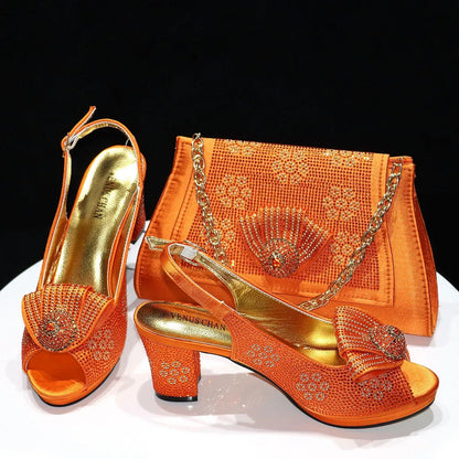 2025 New Hot Selling Sliver Sexy Design Round Toe Ladies Sandal with Bag Set For Women Wedding Party