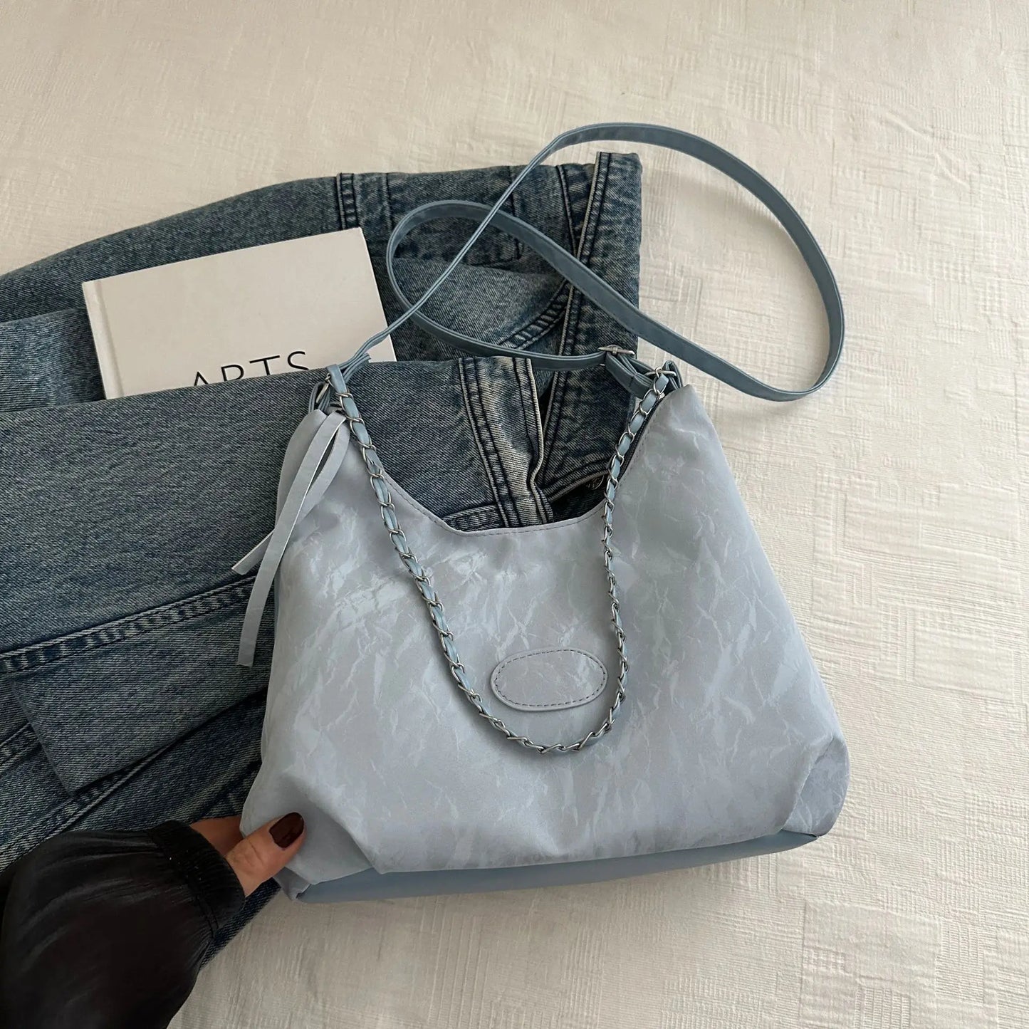 New Summer Chain Commuting Bag, Casual Student Soft Face Large Capacity Bag for Women, Fashion Single Shoulder Crossbody Bags