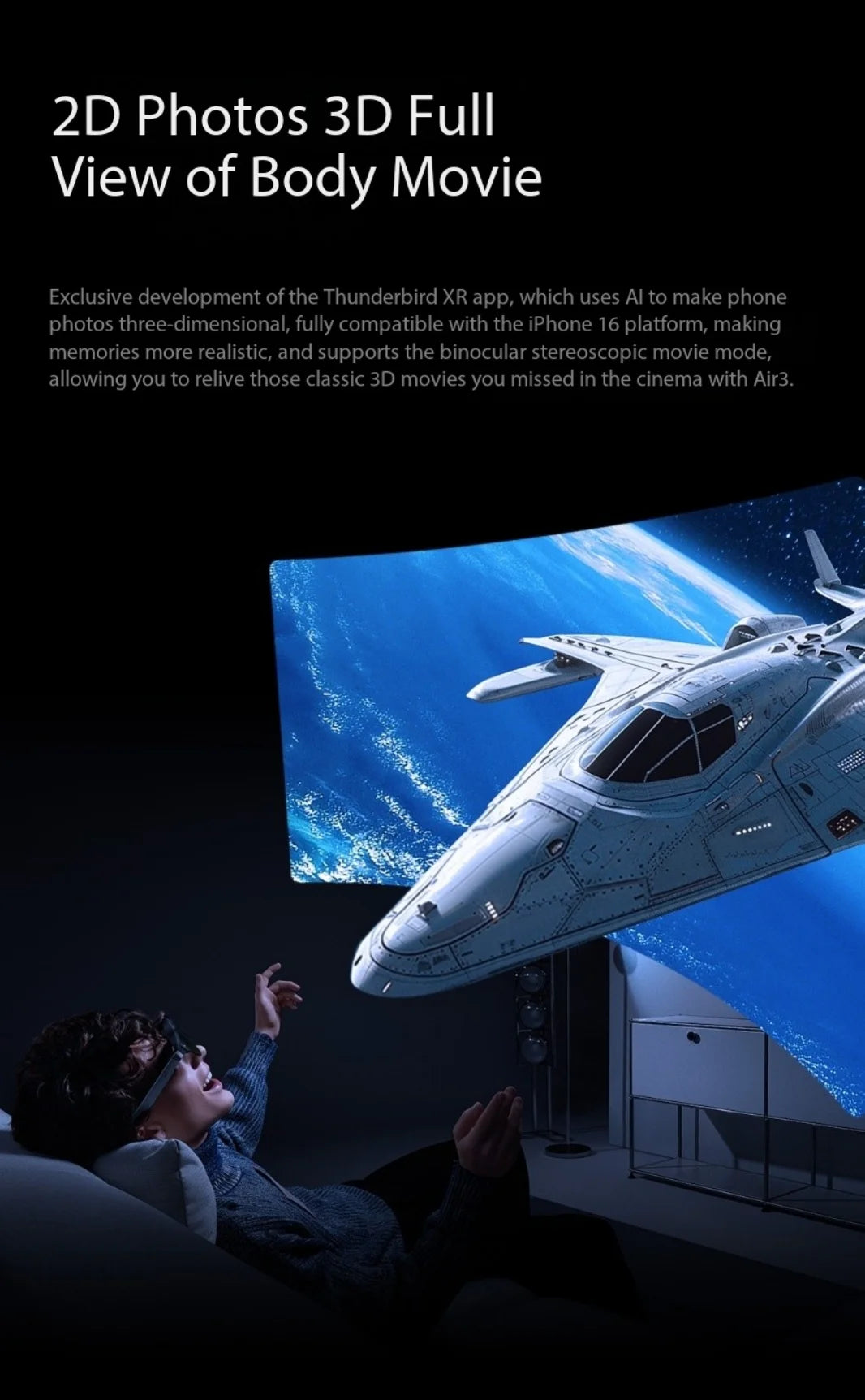 Rayneo Air 3 smart AR glasses HD viewing portable screen 120Hz1080P high refresh