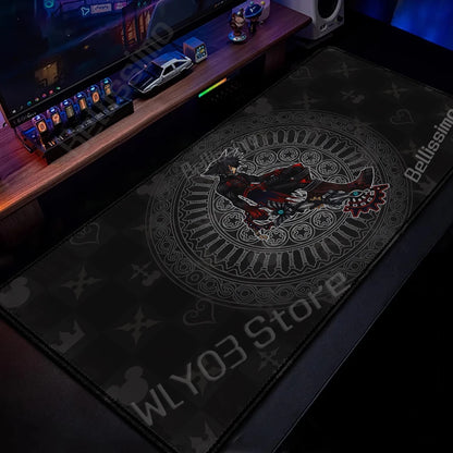 Extended Mouse Pad Anime Black Desk Mat PC K-kingdom H-hearts Keyboard Pad Laptop Gaming Accessories Table Play Mat XXL Mousepad