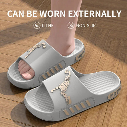Men's Summer Thong Slippers Thick Bottom Anti-Slip Deodorant EVA Wear-Resistant Breathable Slip-On Sandals