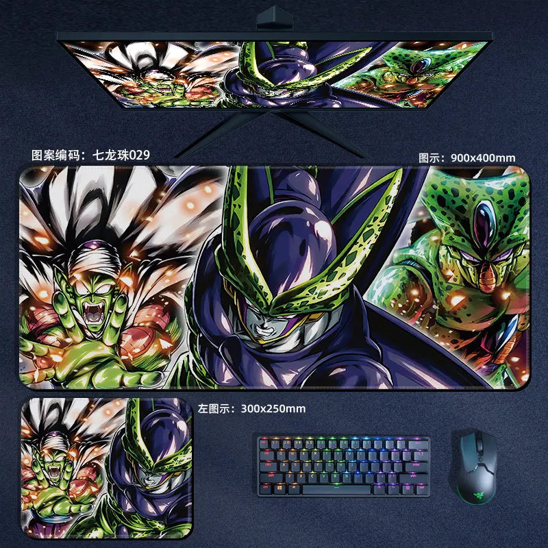 High Quality Print Dragon Ball Leather Mouse Pad Oversized Japanese Anime Nostalgic Son Goku Desk Mat Keyboard Pad Notebook Pad