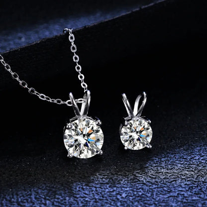 JoyceJelly 1ct 2ct Moissanite Pendant Necklace For Women Top Quality 925 Sterling Silver Wedding Party Bridal Fine Jewelry Gift