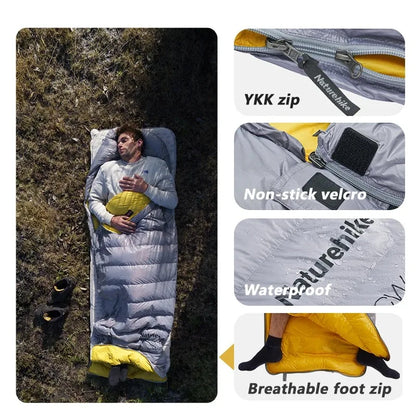 Naturehike 2025 New CW700 Camping Sleeping Bag Ultralight Warm 3 Season Sleeping Quilt Waterproof 700g Duck Down Sleeping Bags