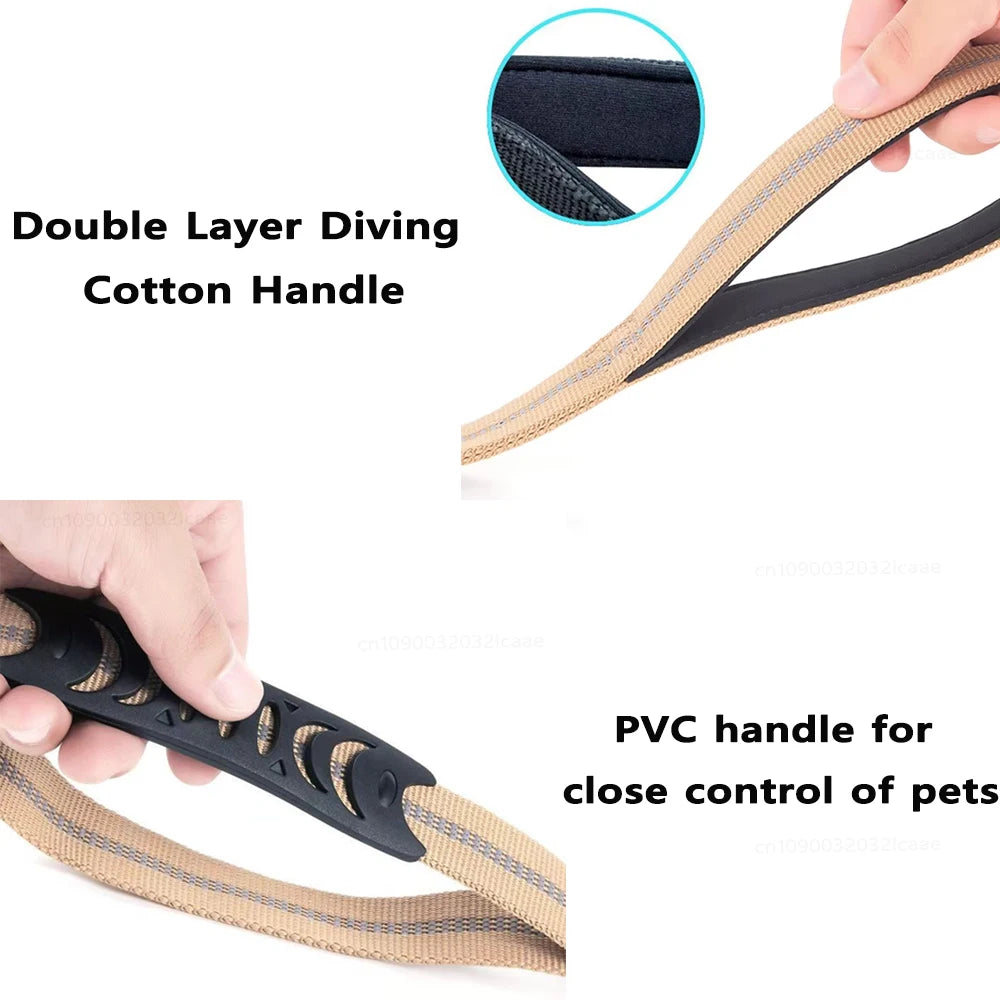 Reflective Shock Absorbing Dog Leashes with Car Seatbelt for Large Dogs Heavy Duty Tactical Bungee Dog Leash No Pull Dog Leash