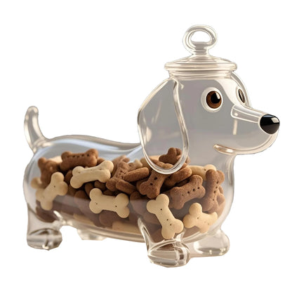 Cute Dachshund Dog Themed Glass Snack Jar Food Storage Container Snack Container With Lid seal Dog Treat Snack Canister