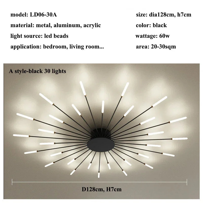 Modern Firework s Led Ceiling Lamp Creativity Living Dining Room Ceiling Chandelier Home Lighting Bedroom Light Luster Luminaire