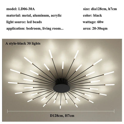 Modern Firework s Led Ceiling Lamp Creativity Living Dining Room Ceiling Chandelier Home Lighting Bedroom Light Luster Luminaire