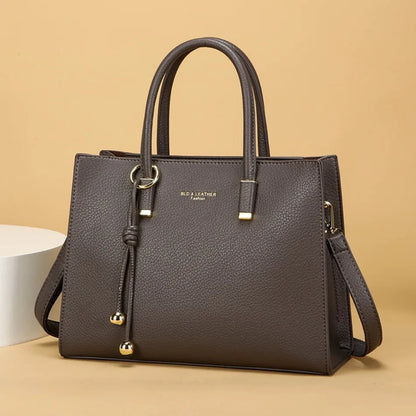 Genuine Brand Top Quality Leather Handbag Women's Tote Messenger Sac Designer Large Capacity 3 Levels Shoulder Crossbody Bags
