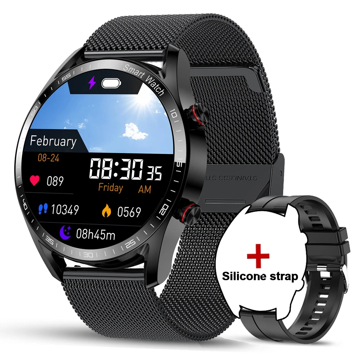 2025 New Business Smart Watch Men Bluetooth Call 1.53-inch AMOLED HD Display Multi-Sport Modes Heart Rate Monitor Smartwatch Man