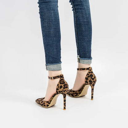 Autumn Sexy Leopard Women Sandals Office Pumps 6cm 8cm 10cm Elegant Office  High Heels Women Pointed Toe Luxury Female Shoes