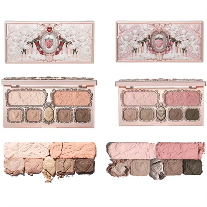 Flower Knows Strawberry Cupid Box Collection Make Up Sets Cosmetics Full Set Palette Pressed Powder Blush Lipstick Gift Box