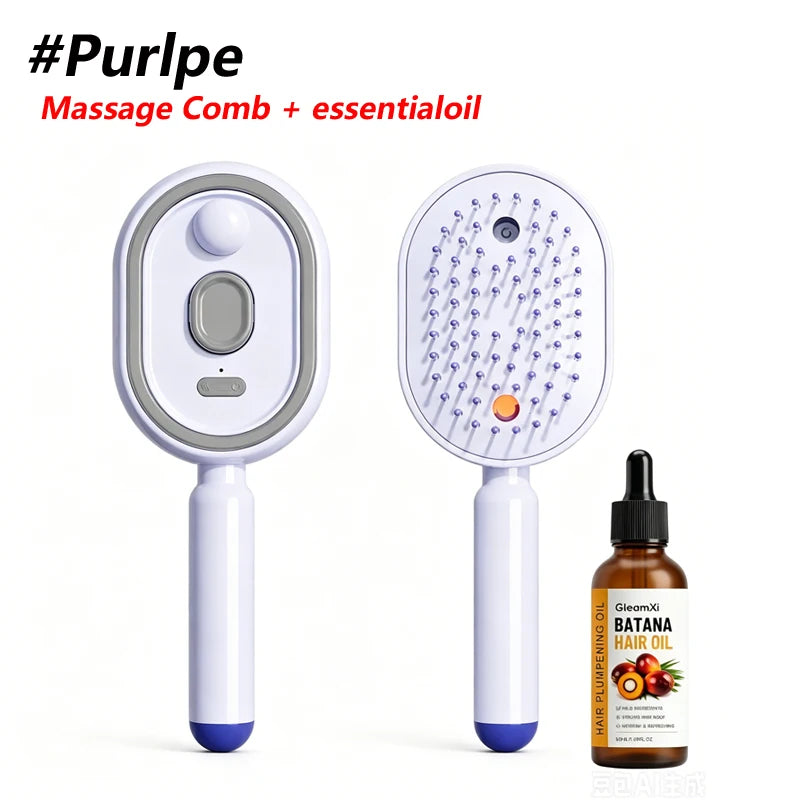 Electric Spray & Massage Hair Brush, Electric Steaming Massage Hair Care Brush, for Reduce Frizz, Nourishes Hairs, Anti-Static