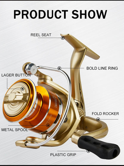BILLINGS Spinning Reel,AC 1000-7000 Series,Max Drag 10KG,Metal Spool,5.2:1 Gear Ratio,for Freshwater Saltwater Fishing