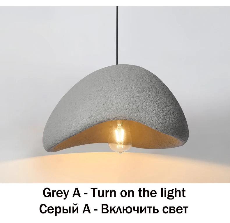 Nordic Wabi Sabi Pendant Lamps Dining Room Lighting Modern Living Room Bedroom LED Ceiling Chandelier Loft Lustre Hanging Lights
