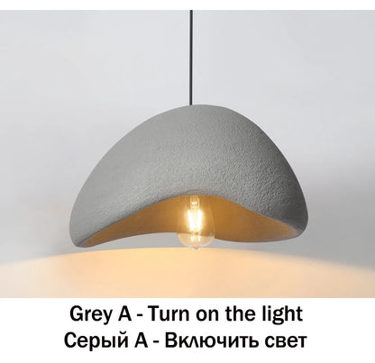 Nordic Wabi Sabi Pendant Lamps Dining Room Lighting Modern Living Room Bedroom LED Ceiling Chandelier Loft Lustre Hanging Lights