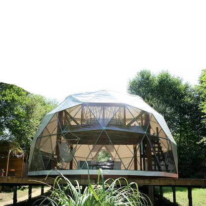 Flame Retardant Geodesic Dome Liner, Aluminum Foil Thermal Canvas Inner Cover for Outdoor Glamping Tent Accessory