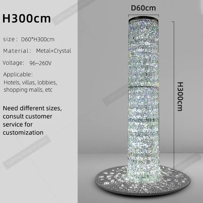 Crystal Spiral Stairs Chandelier Luxury Villa Staircase Chandelier Duplex Loft Hanging Lamp Customized Long Led Pendant Light
