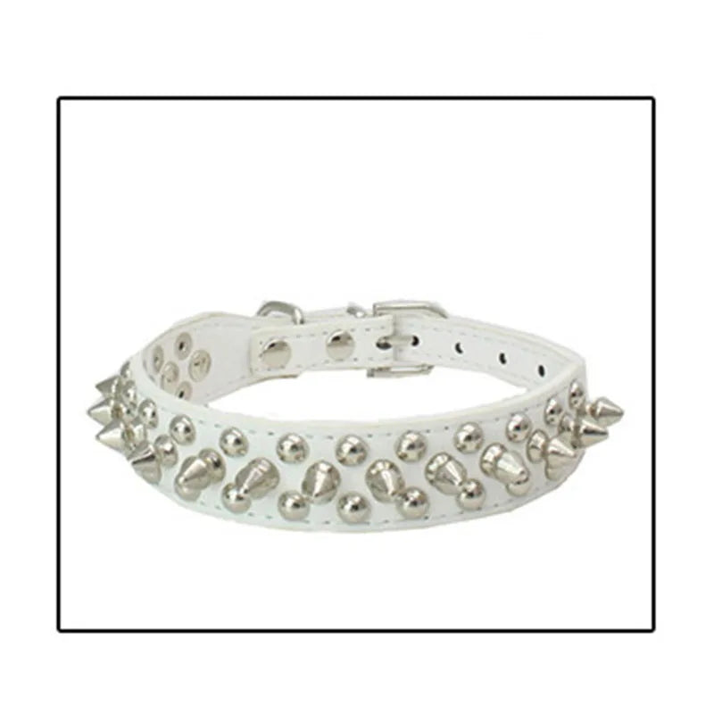 Bronze Spiked Studded Leather Dog Collars For Small Medium Large Dogs Pet Spike Collar Rivets Anti-Bite Pet Products Neck Strap