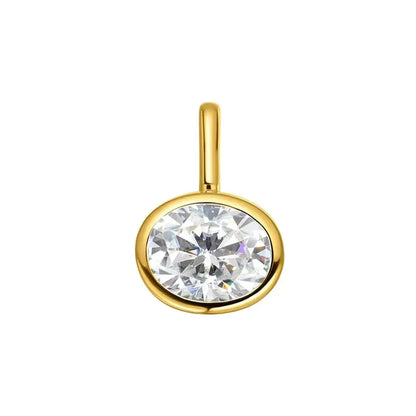 GXTRS 2/3/4CT Oval Moissanite Choker Necklaces Women's S925 Silver Elegant Lab Diamond Bezel Set Pendant Neck Chain Fine Jewelry