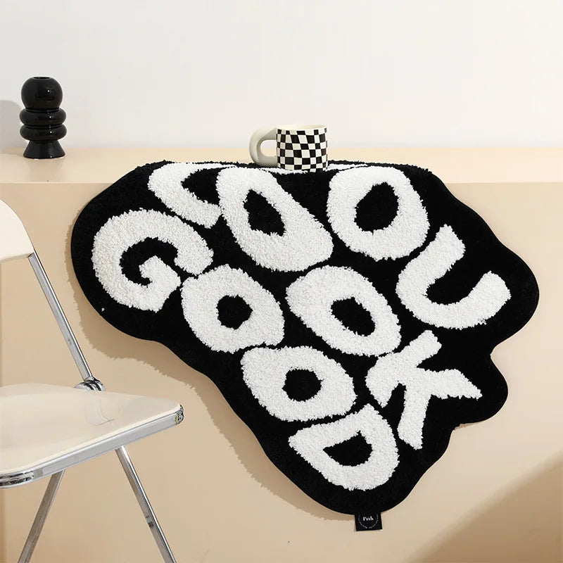 VIKAMA Interestingly Irregularly Shaped Door Mat, Soft Bedroom Bedside Rug, Cloakroom Entrance Carpet, Home Decoration