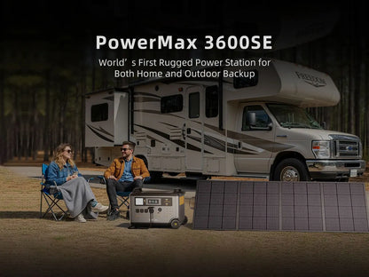 OSCAL PowerMax 3600SE Portable Power Station, 3600Wh LiFePO4 Battery, Solar Generator optional 400W Solar Panel, 3600W (Surge 7200W) Fast charging Home Backup Battery, Power Supply for Camping, RV