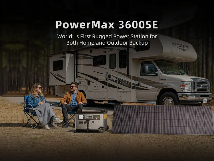 OSCAL PowerMax 3600SE Portable Power Station, 3600Wh LiFePO4 Battery, Solar Generator optional 400W Solar Panel, 3600W (Surge 7200W) Fast charging Home Backup Battery, Power Supply for Camping, RV