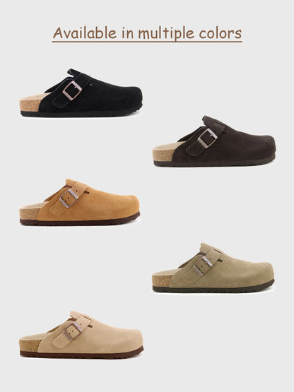 Women's Sandals, Cowhide Leather, Memory Foam Insole, Arch Support, Wide Fit, Non-Slip Sole, Water-Resistant
