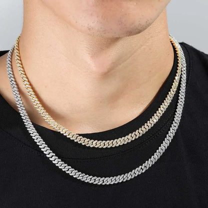 FLEXKING Moissanite Cuban Necklace for Men Women 6MM D Color VVS1 Iced Out Moissanite Miami Cuban Link Bracelets Box Clasp